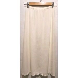Shadowline Hald Slip Size 28 Nylon 40" Length Lace Trim Vintage